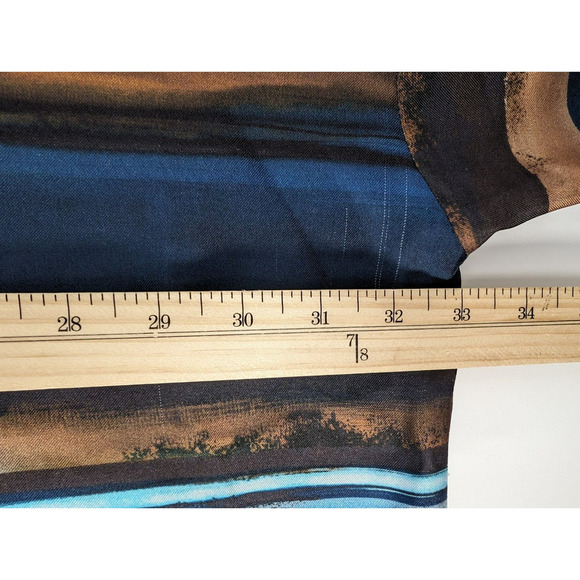 Eskandar Blue Brown Abstract Painted Stripes Bateau Neck Tunic Size 1 US 10/12 - Picture 16 of 16